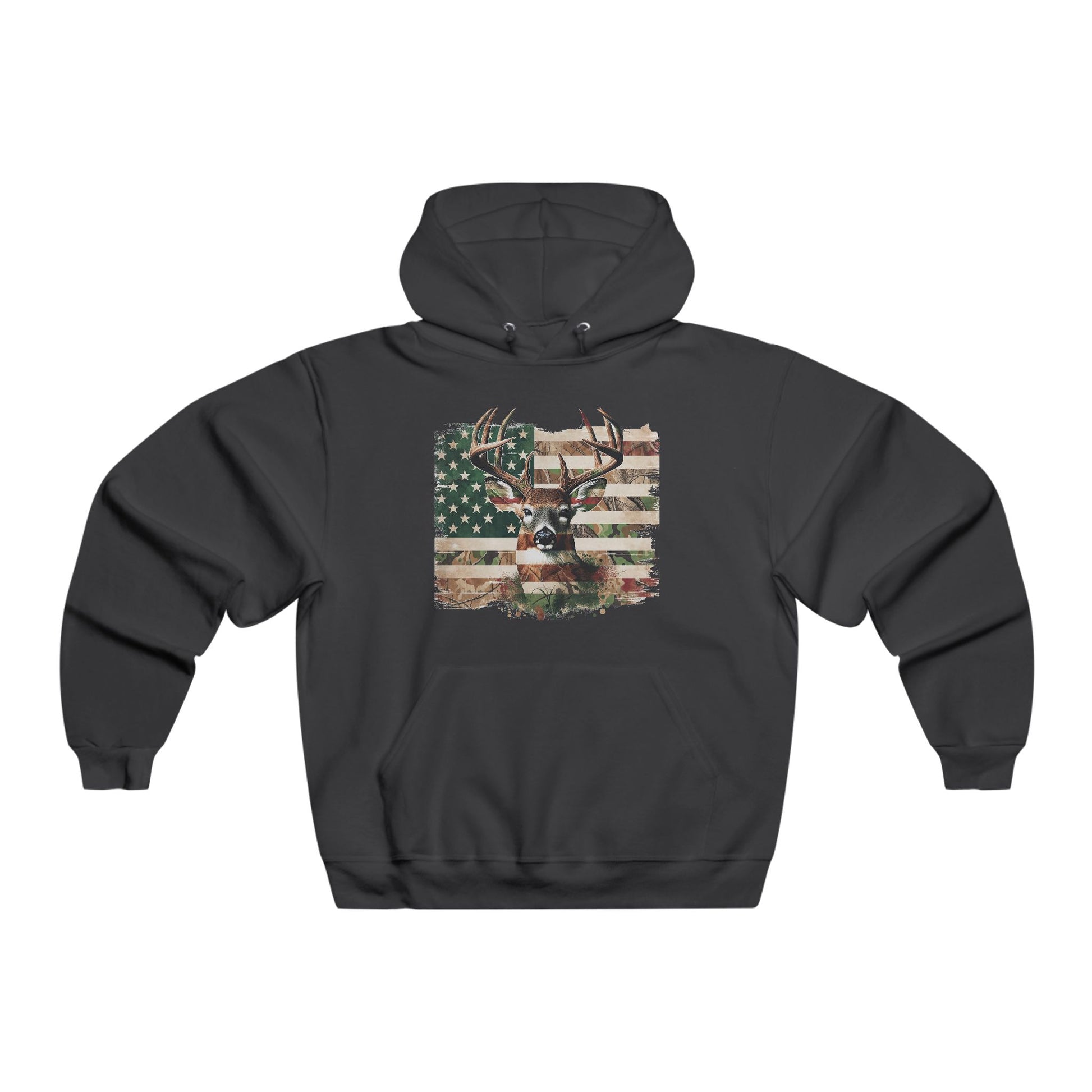 Patriotic Buck Hoodie, American Flag Sweatshirt