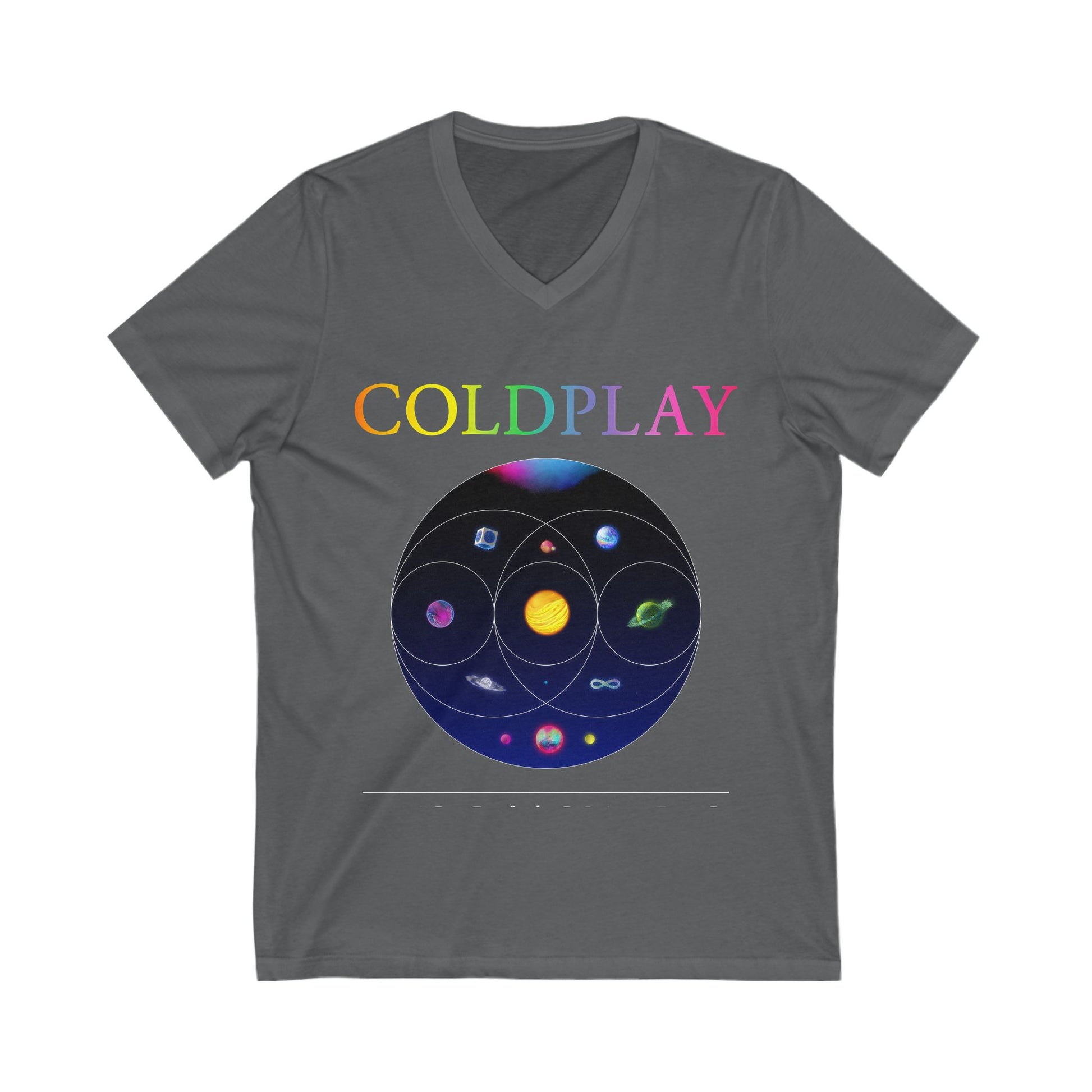 Coldplay V-Neck Graphic Tee, Music Lover Gift