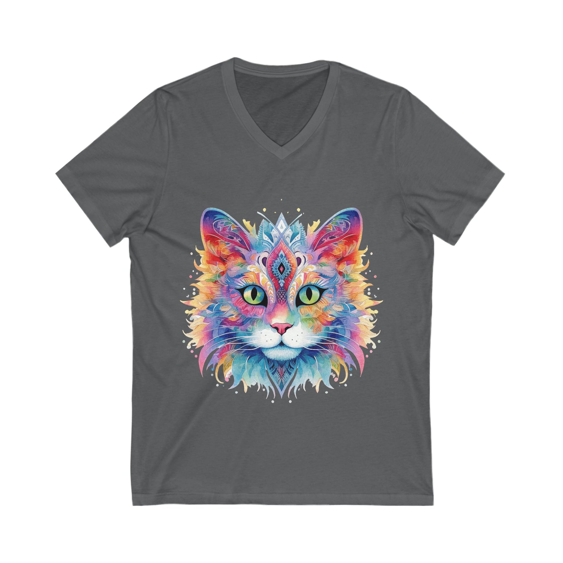 Colorful Mandala Cat V Neck