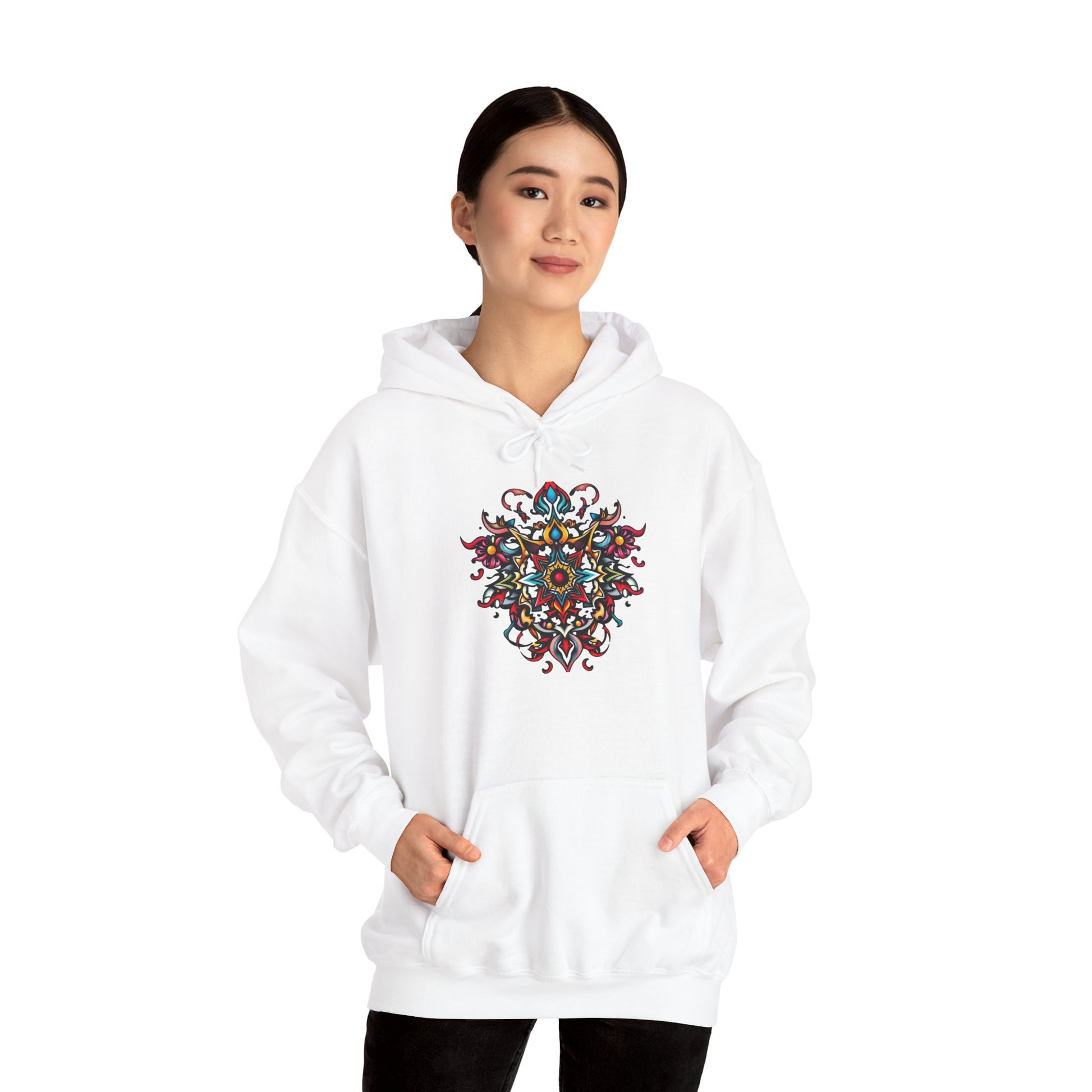Vibrant Mandala Art Hoodie – Bold, Colorful, Intricate Design