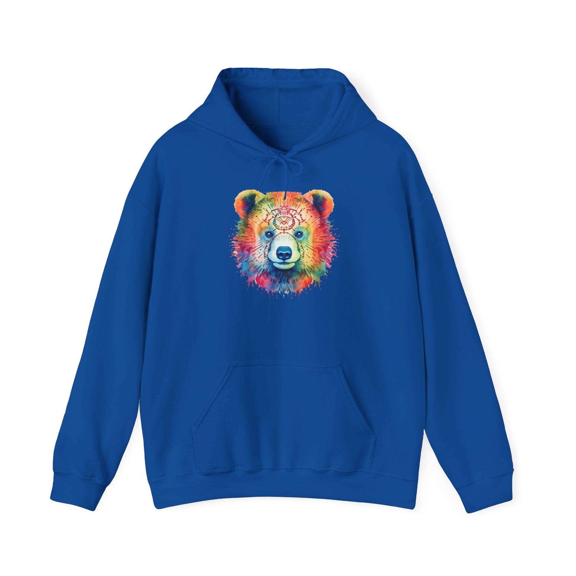 Psychedelic Bear Hoodie – Colorful Mandala Animal Sweatshirt for Artistic, Free-Spirited Style