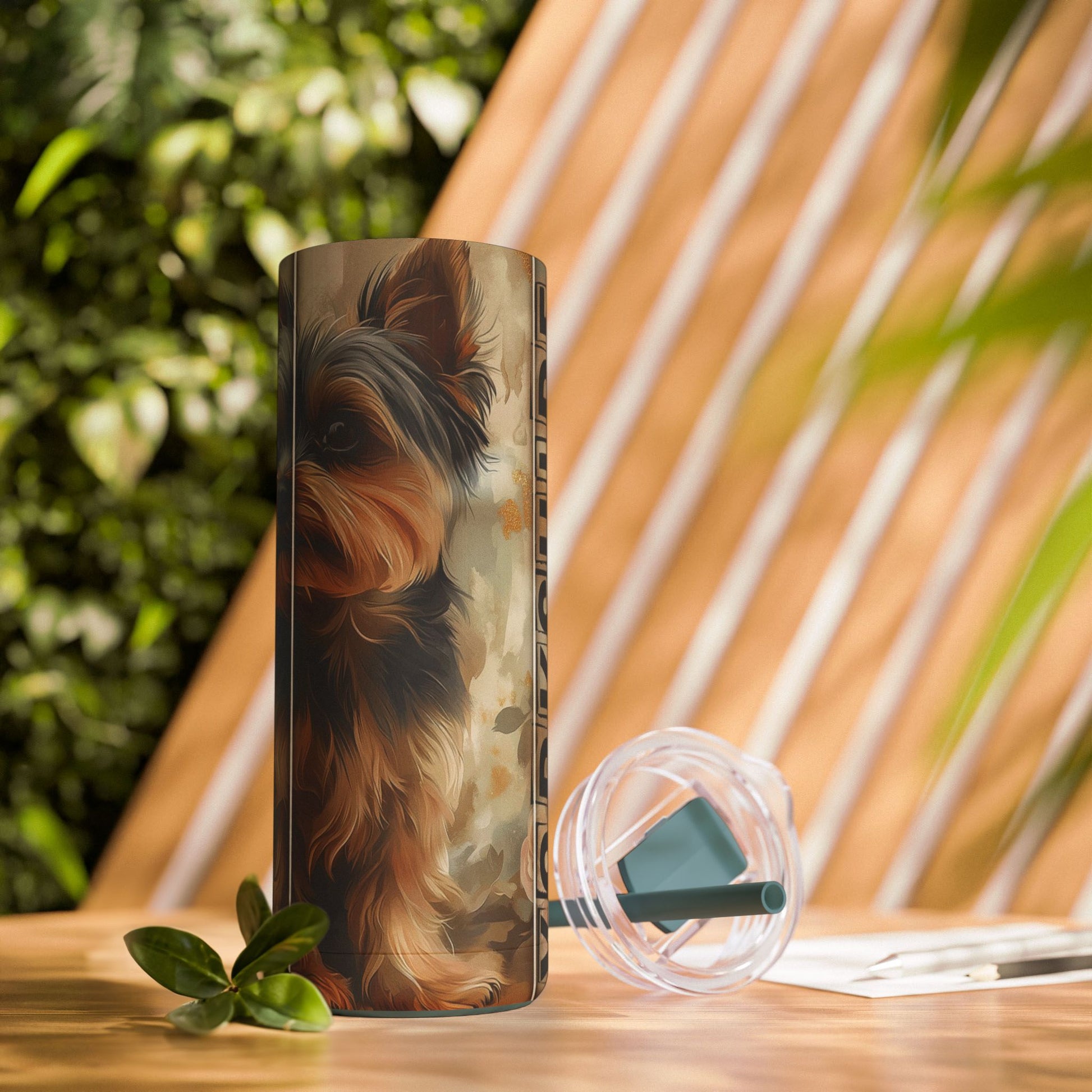 Yorkie Love Skinny Tumbler, 20oz