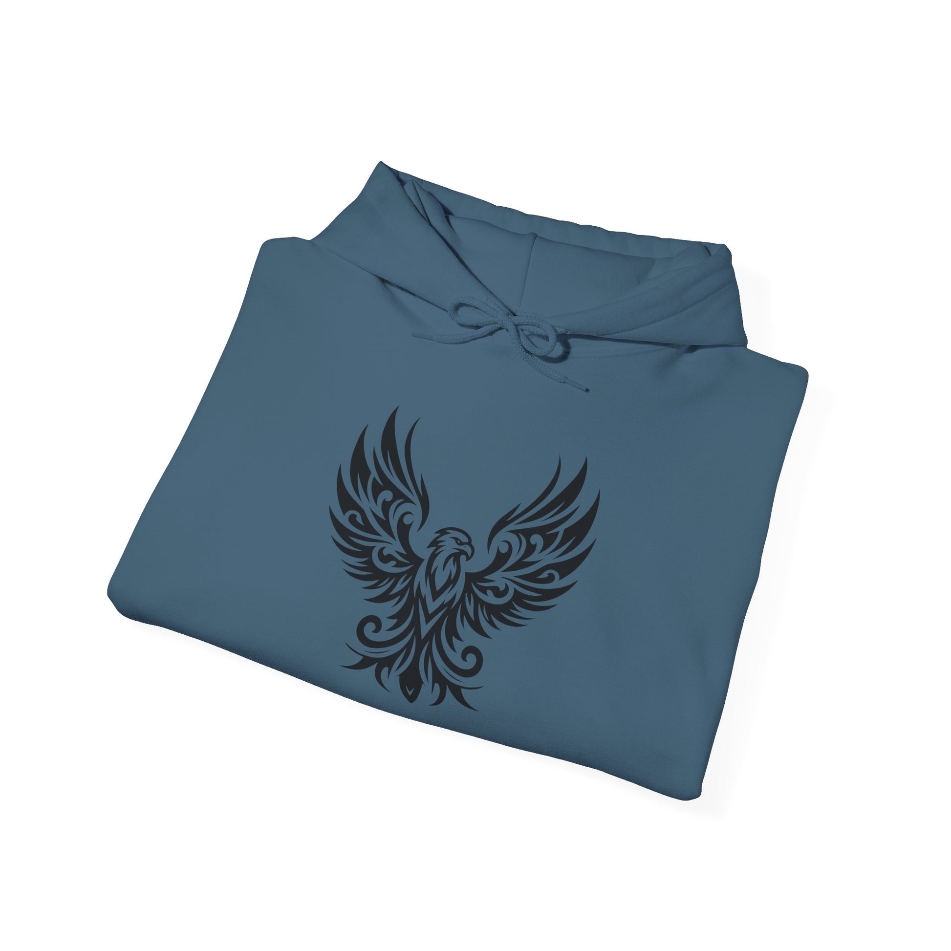 Tribal Phoenix Hoodie – Rise Boldly in Black and White Style