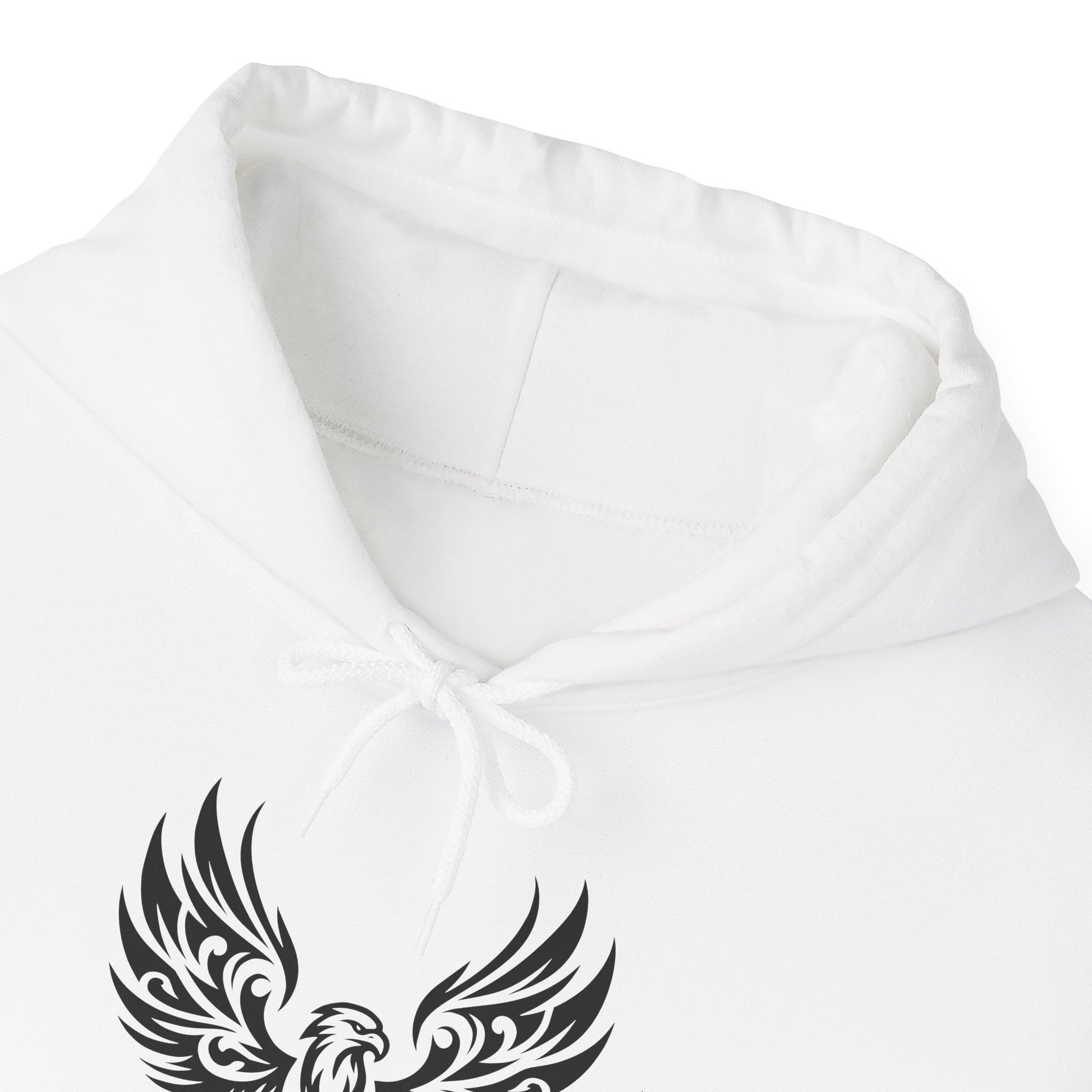 Tribal Phoenix Hoodie – Rise Boldly in Black and White Style