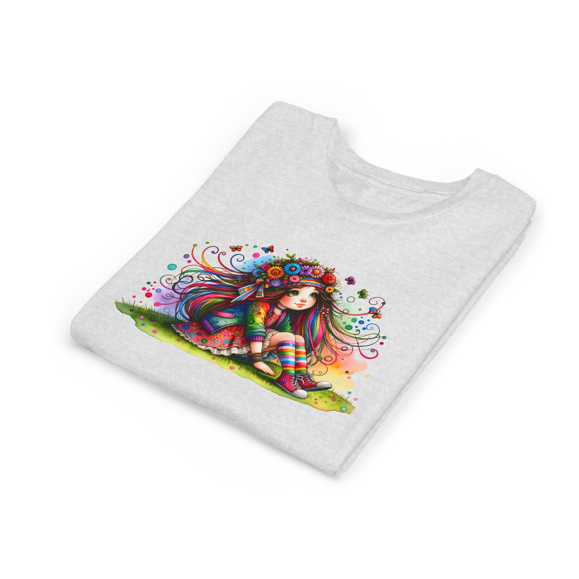 Whimsical Floral Girl Youth Tee