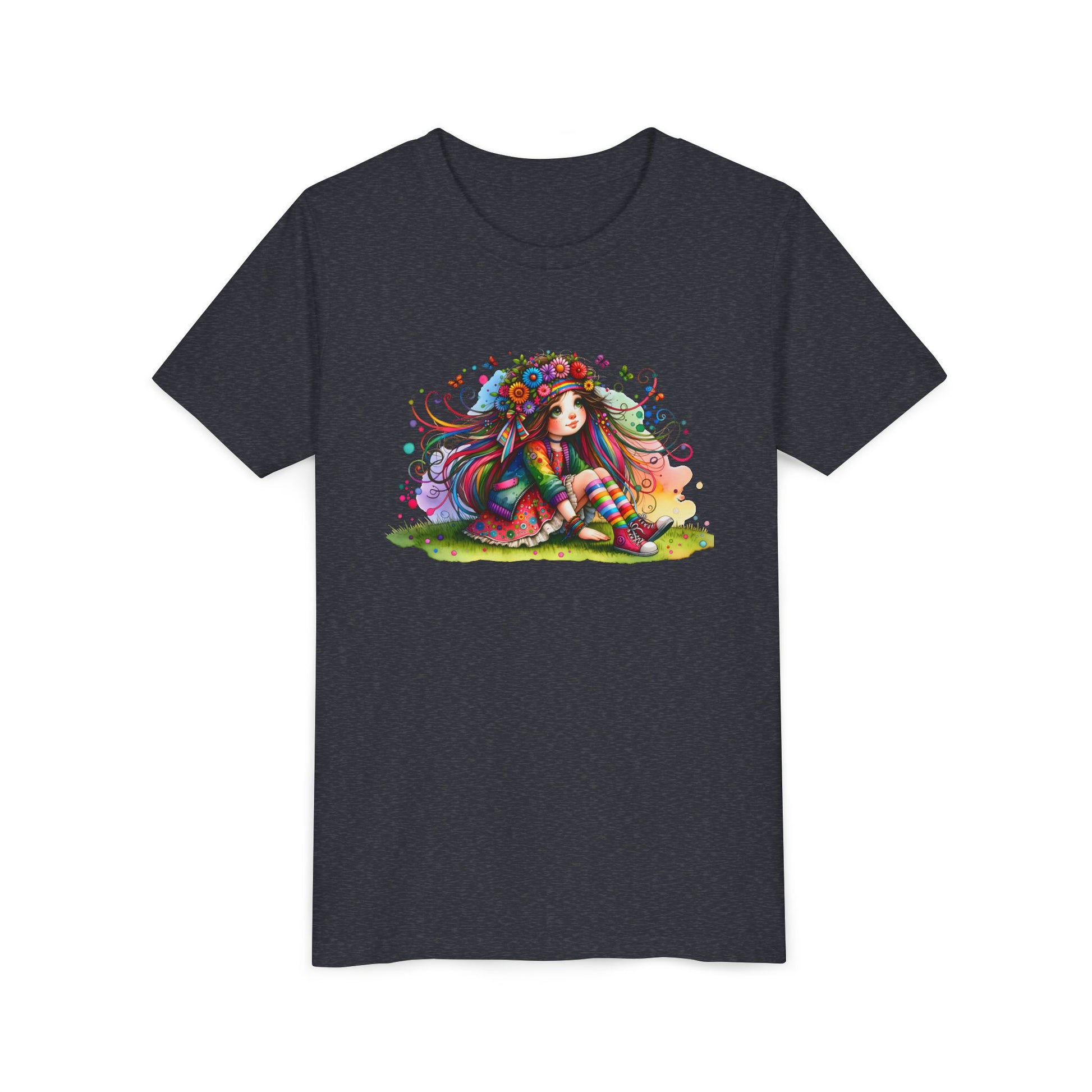 Whimsical Floral Girl Youth Tee