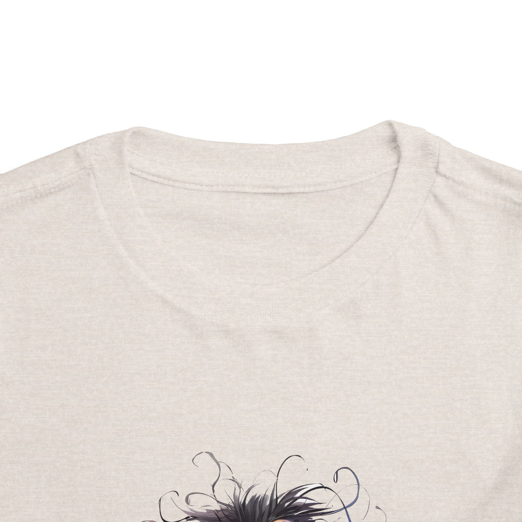 Whimsical Toddler Short Sleeve Tee with Adorable Cartoon Bird
