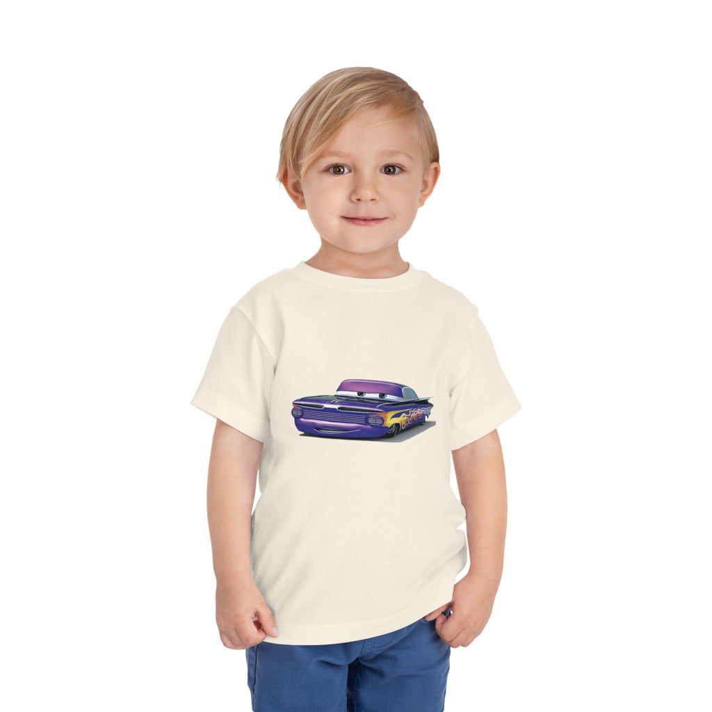 Toddler Short Sleeve Tee Featuring Fun Car Design
