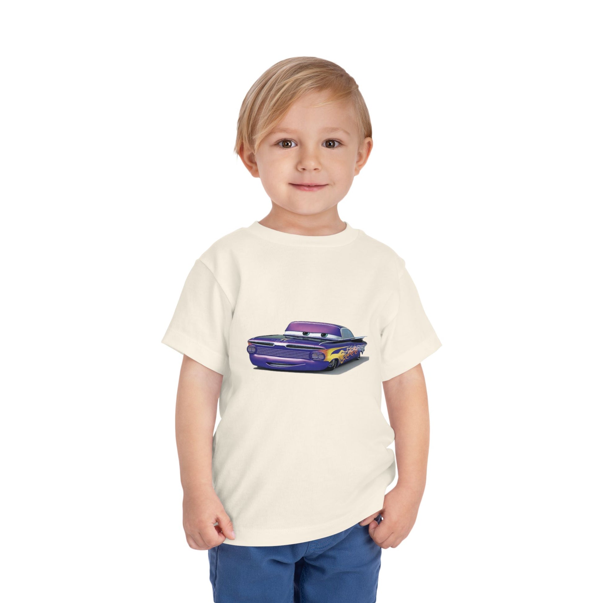 Toddler Short Sleeve Tee Featuring Fun Car Design