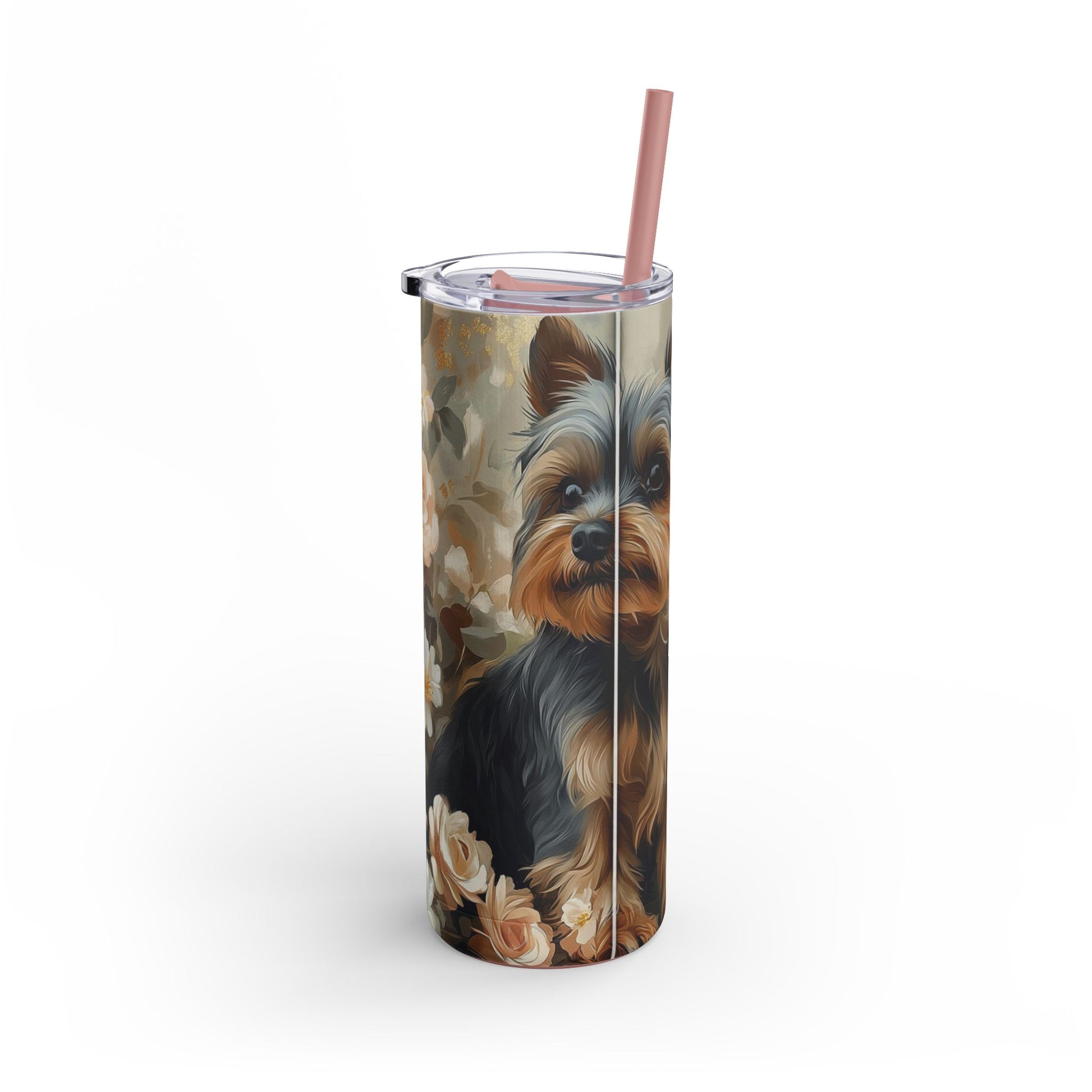 Yorkie Love Skinny Tumbler, 20oz