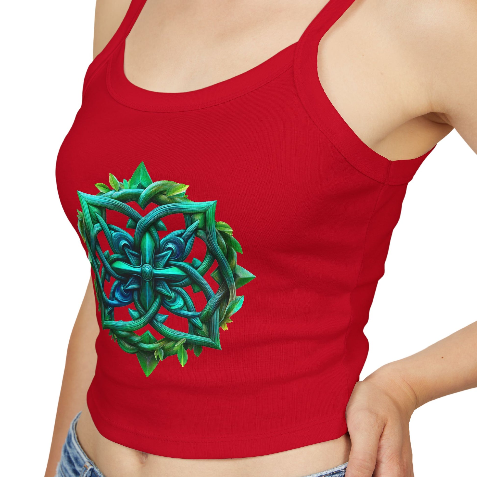 Crop Top Teal-Green Mandala