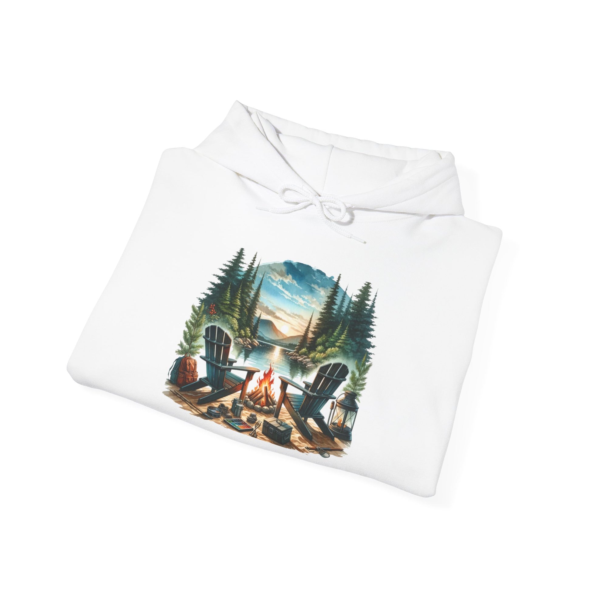 Lakeside Campfire Escape Hoodie – Cozy Outdoor Adventure Vibes