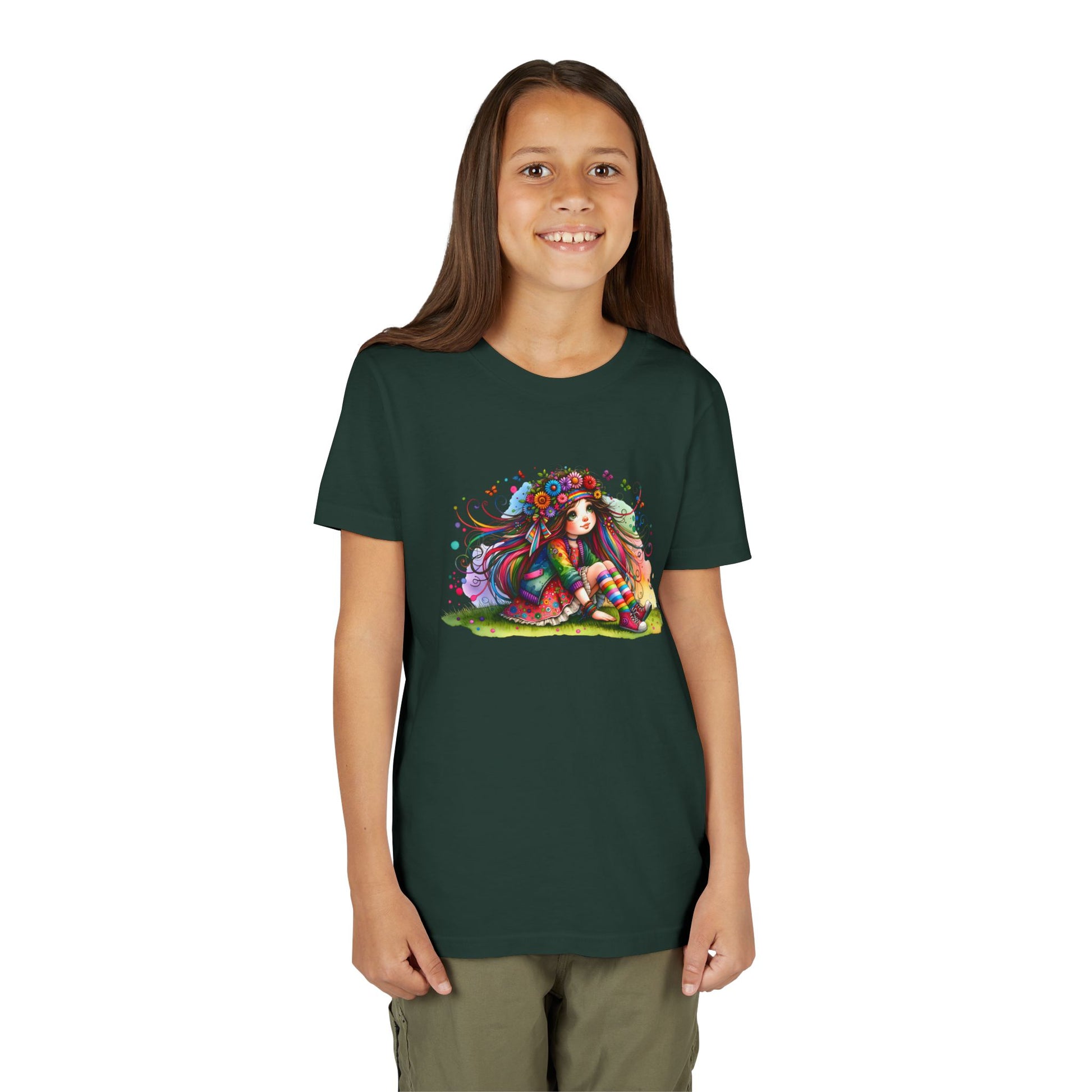 Whimsical Floral Girl Youth Tee