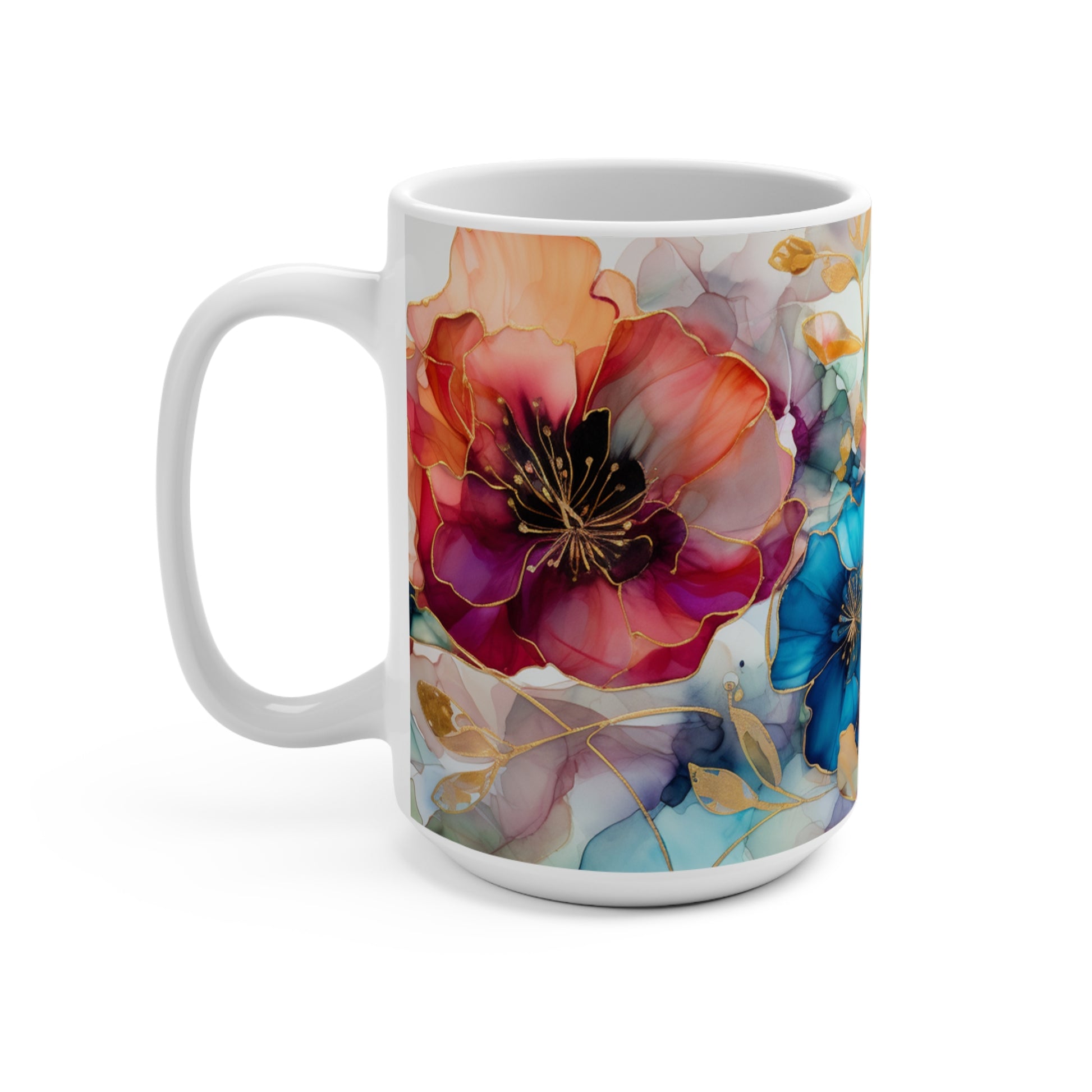 Colorful Watercolor Wildflowers Art Mug