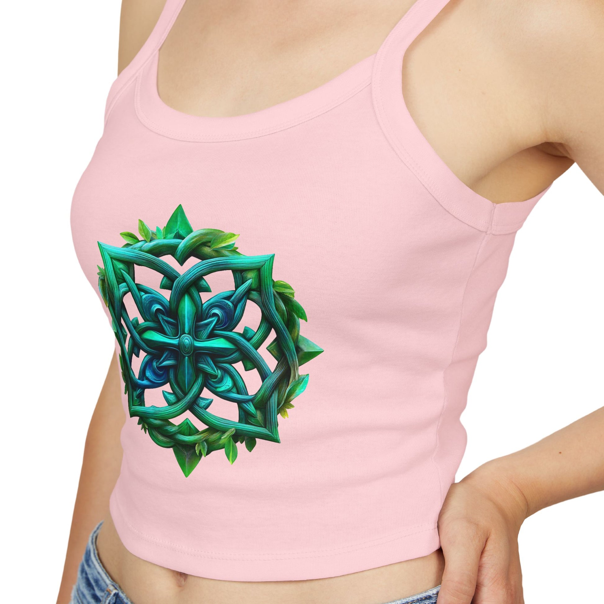 Crop Top Teal-Green Mandala