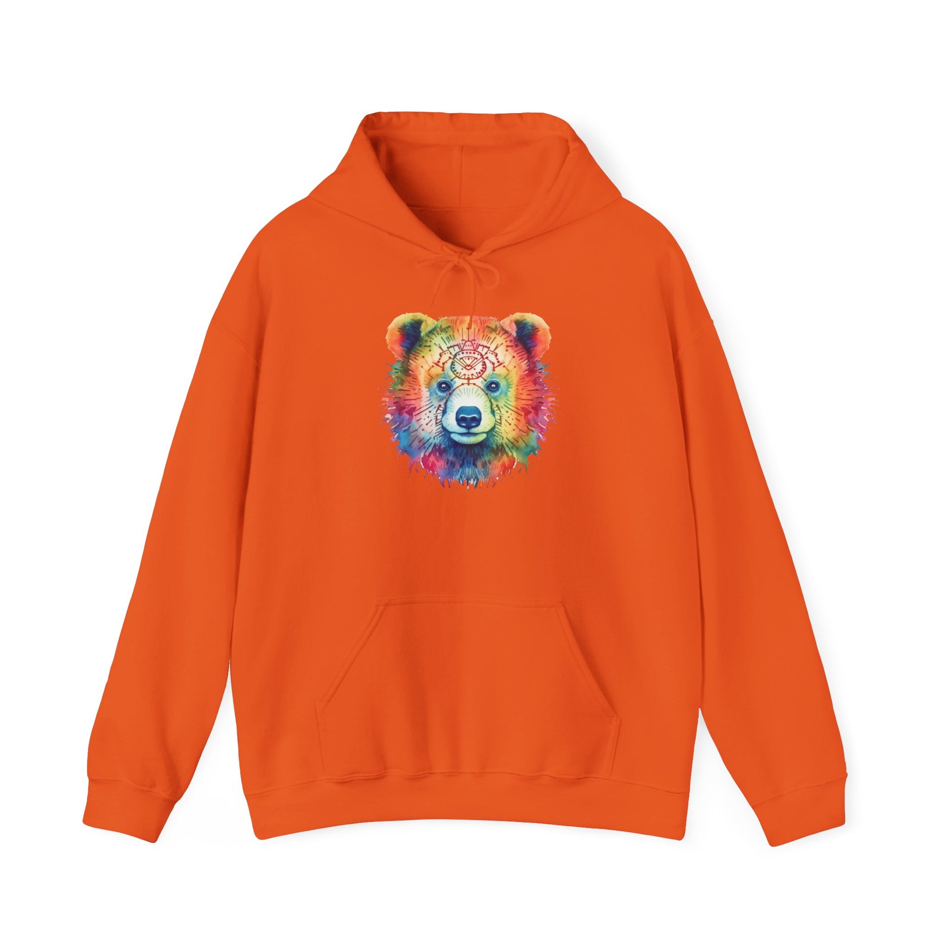 Psychedelic Bear Hoodie – Colorful Mandala Animal Sweatshirt for Artistic, Free-Spirited Style