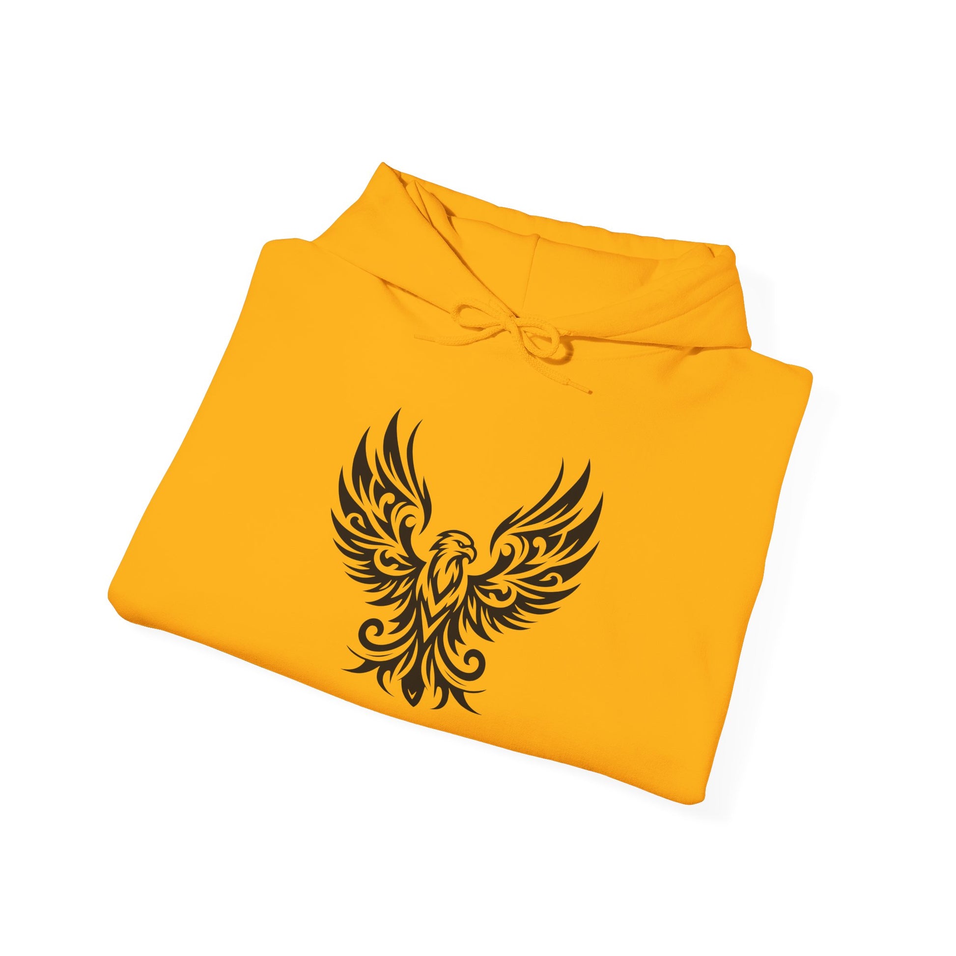 Tribal Phoenix Hoodie – Rise Boldly in Black and White Style