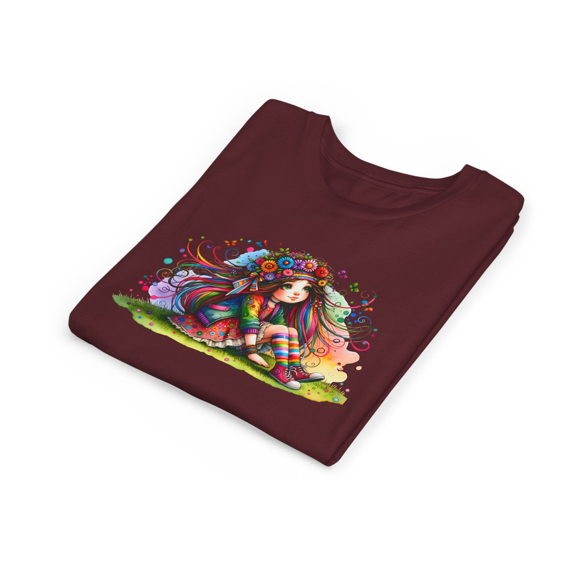Whimsical Floral Girl Youth Tee