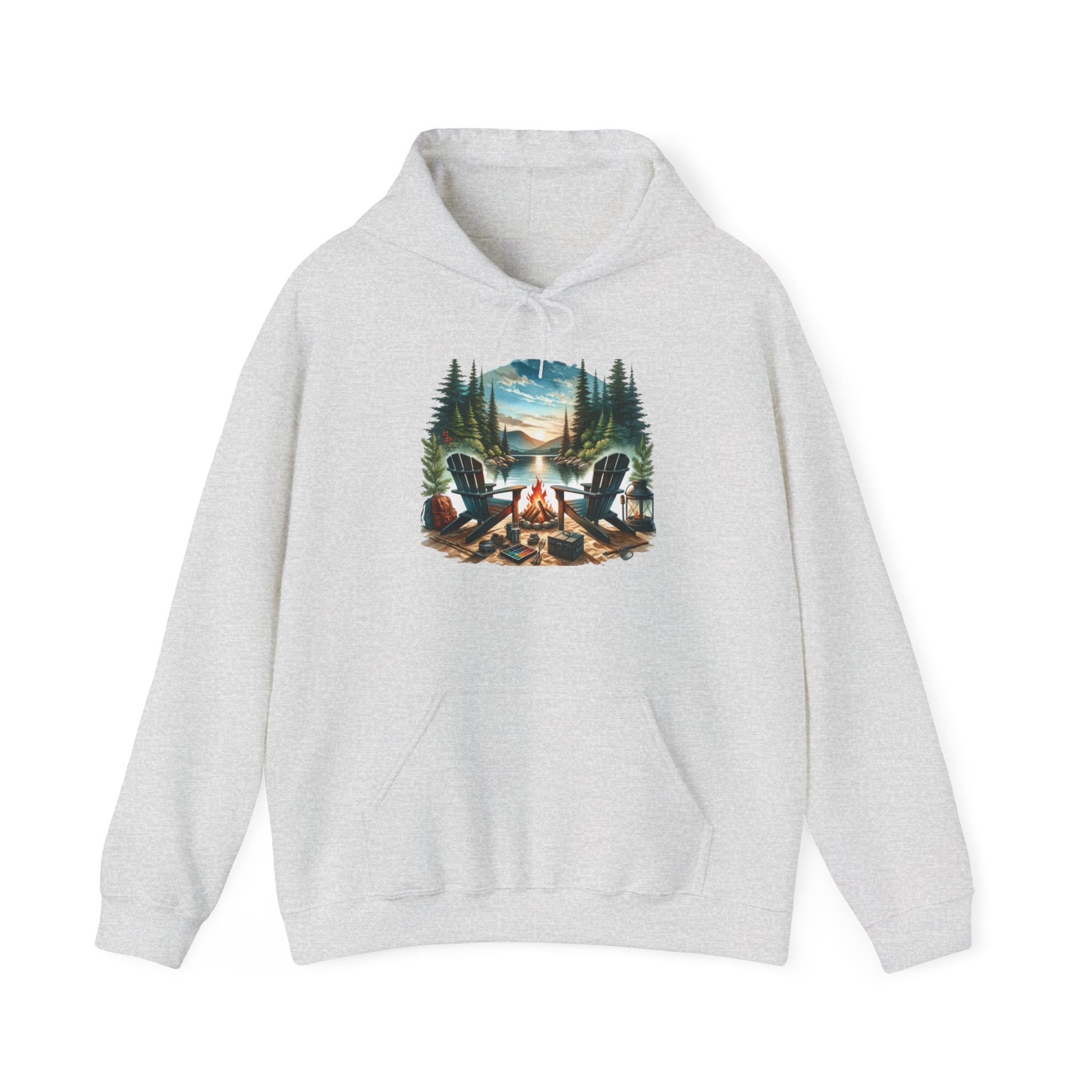 Lakeside Campfire Escape Hoodie – Cozy Outdoor Adventure Vibes