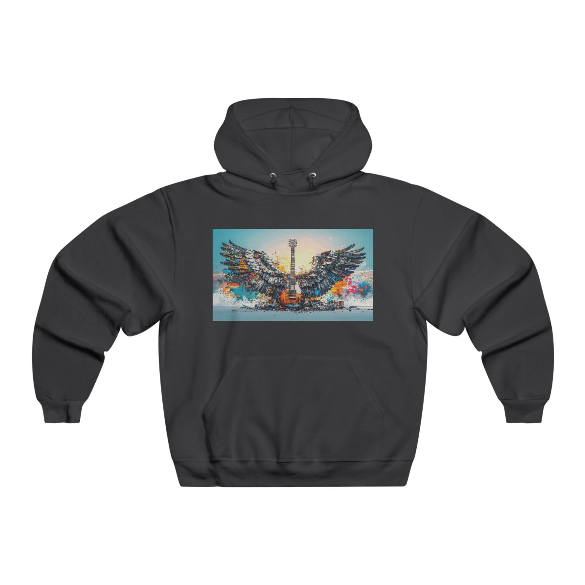 Musical Wings Hoodie - Artistic Guitar Design