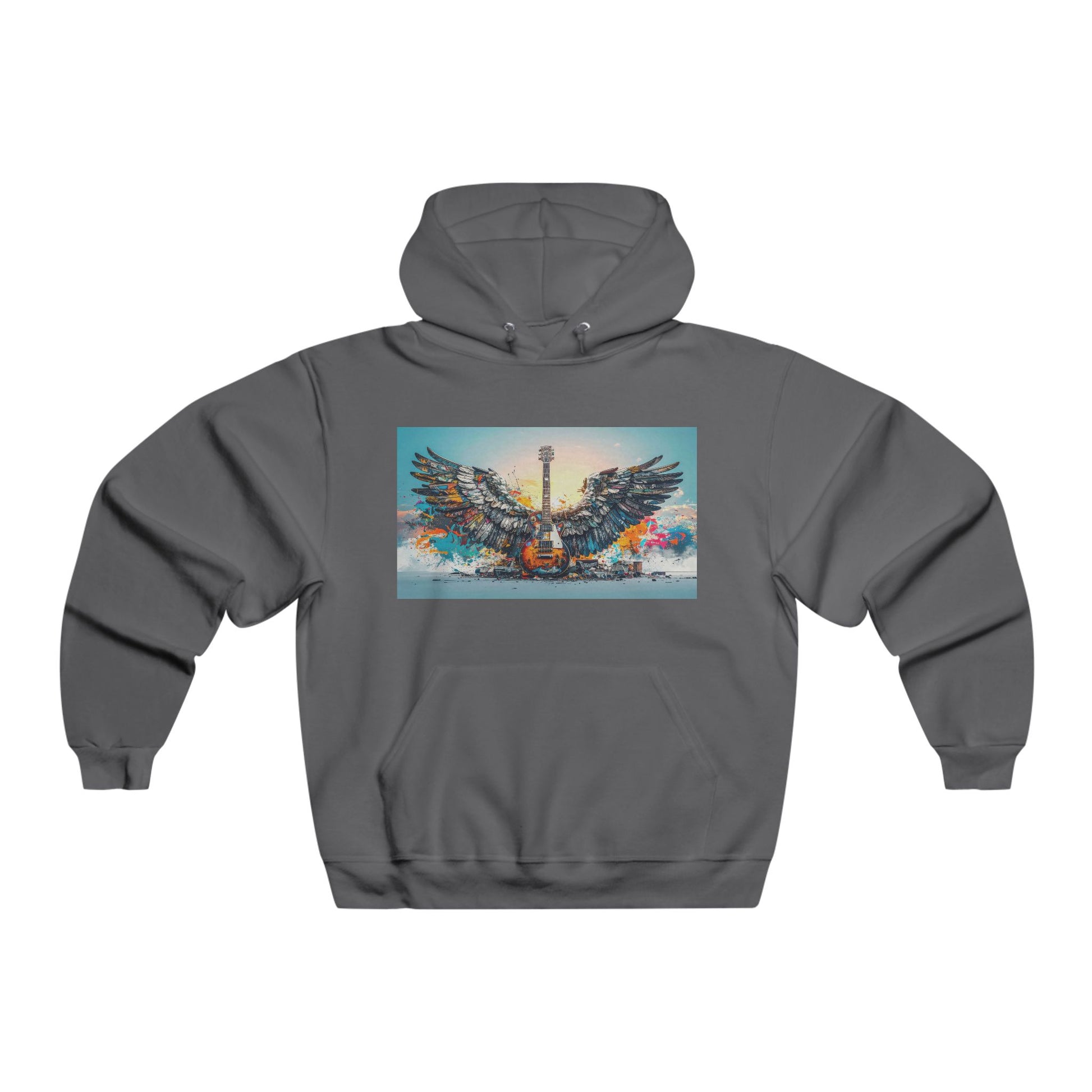 Musical Wings Hoodie - Artistic Guitar Design