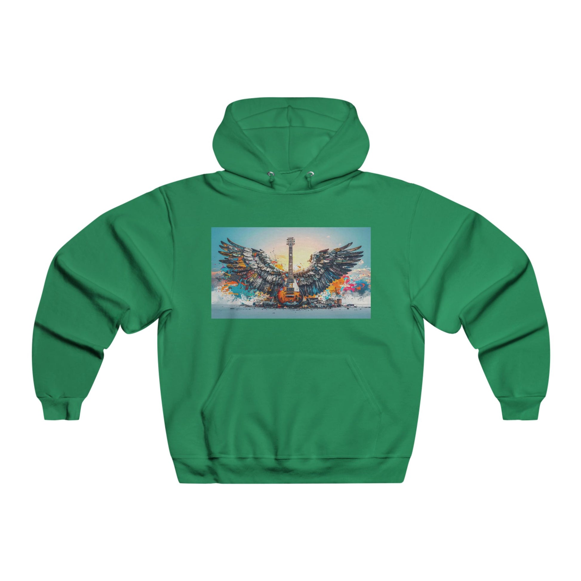 Musical Wings Hoodie - Artistic Guitar Design