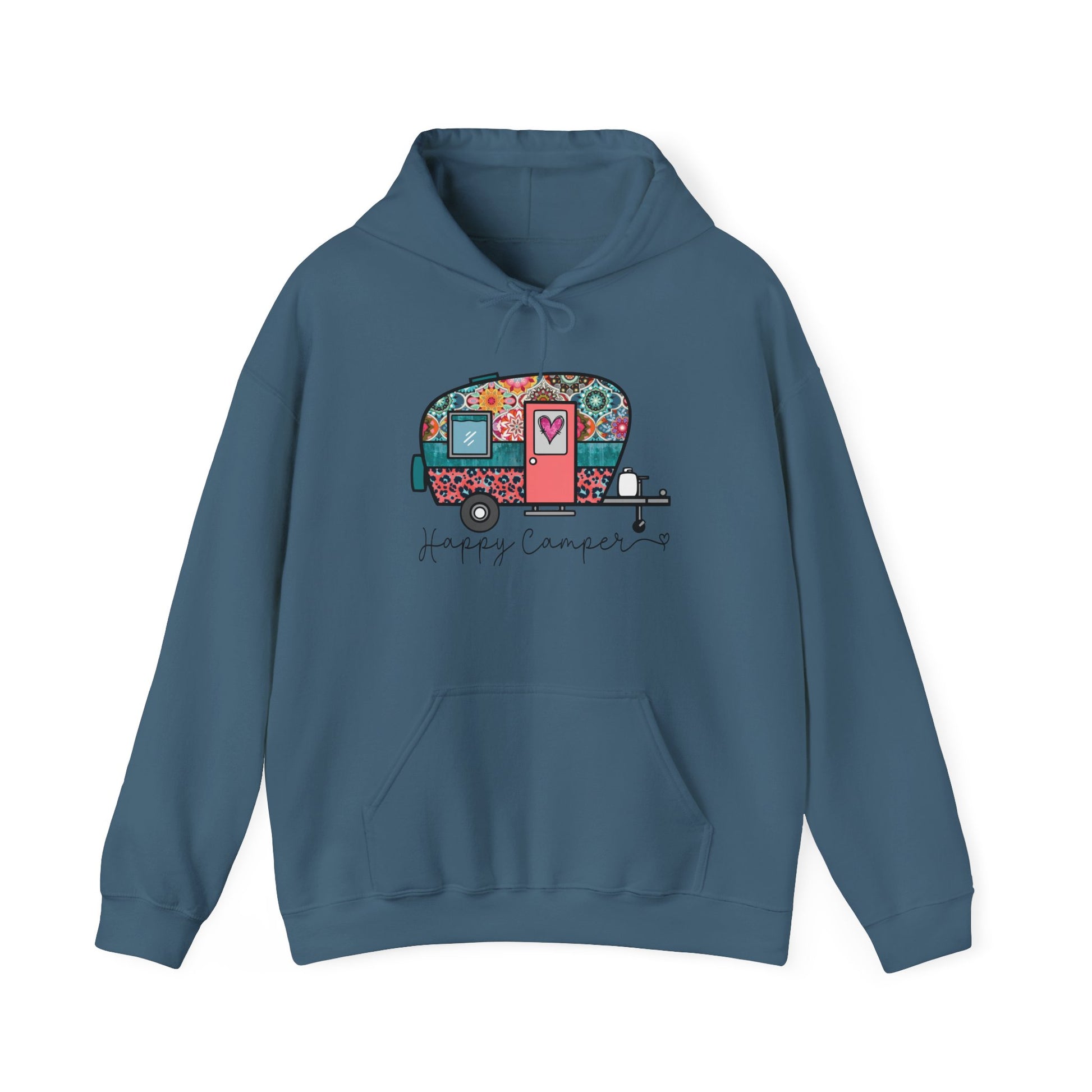 Happy Camper Hoodie – Colorful Vibes for Outdoor Lovers