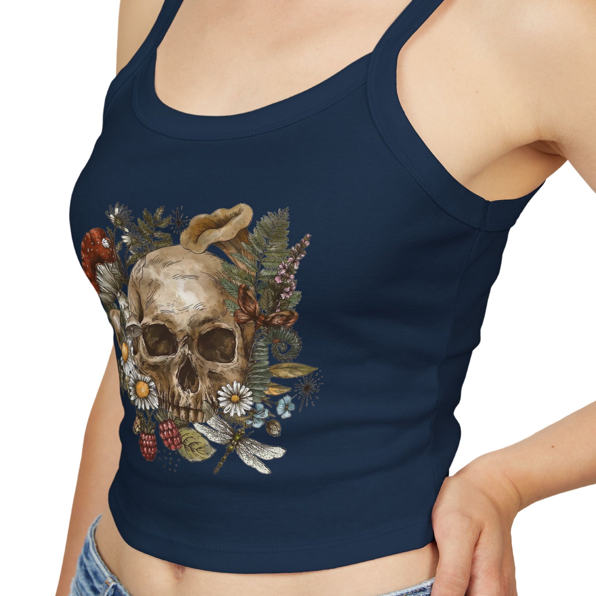 Crop Top Skull, Wildflowers, Mushrooms