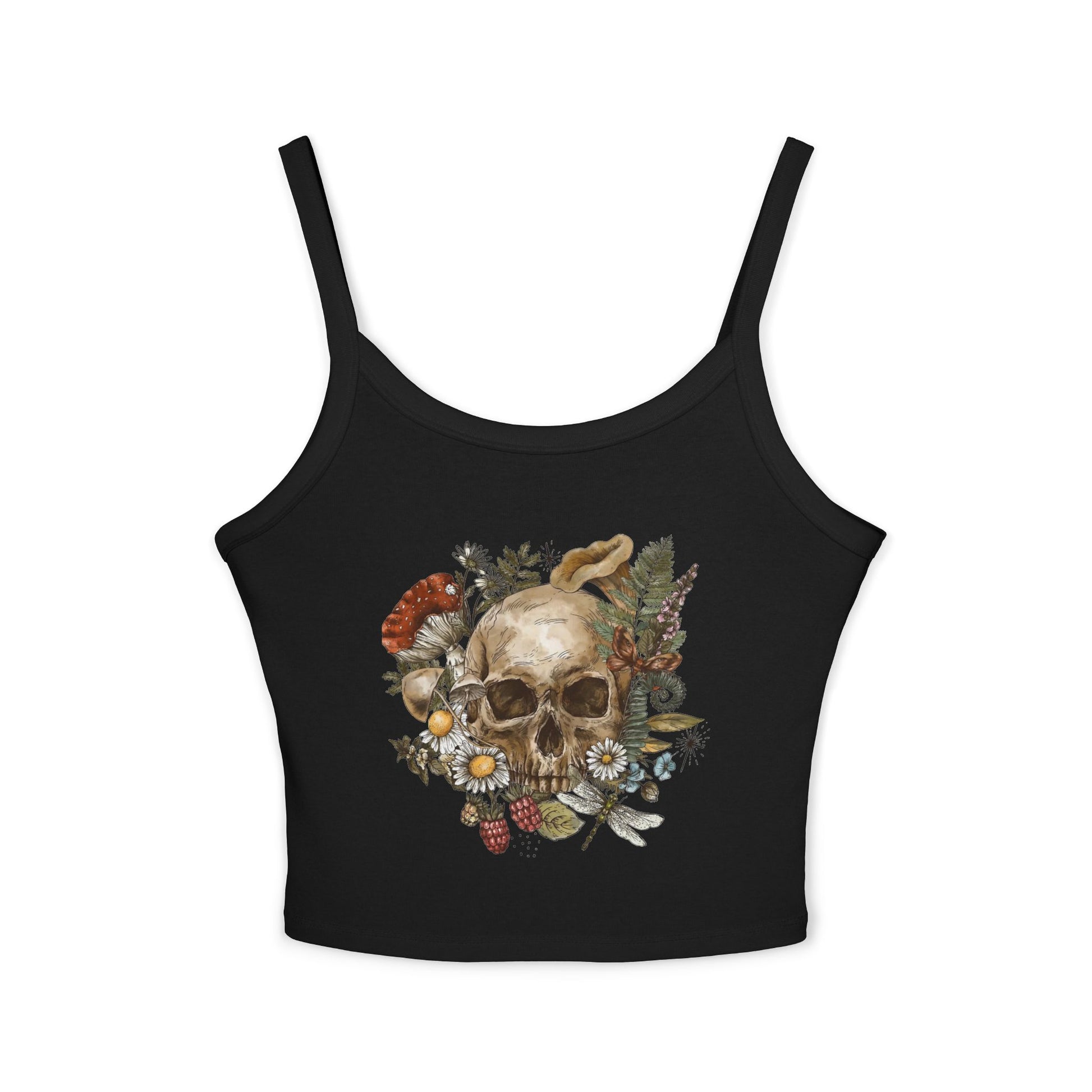 Crop Top Skull, Wildflowers, Mushrooms