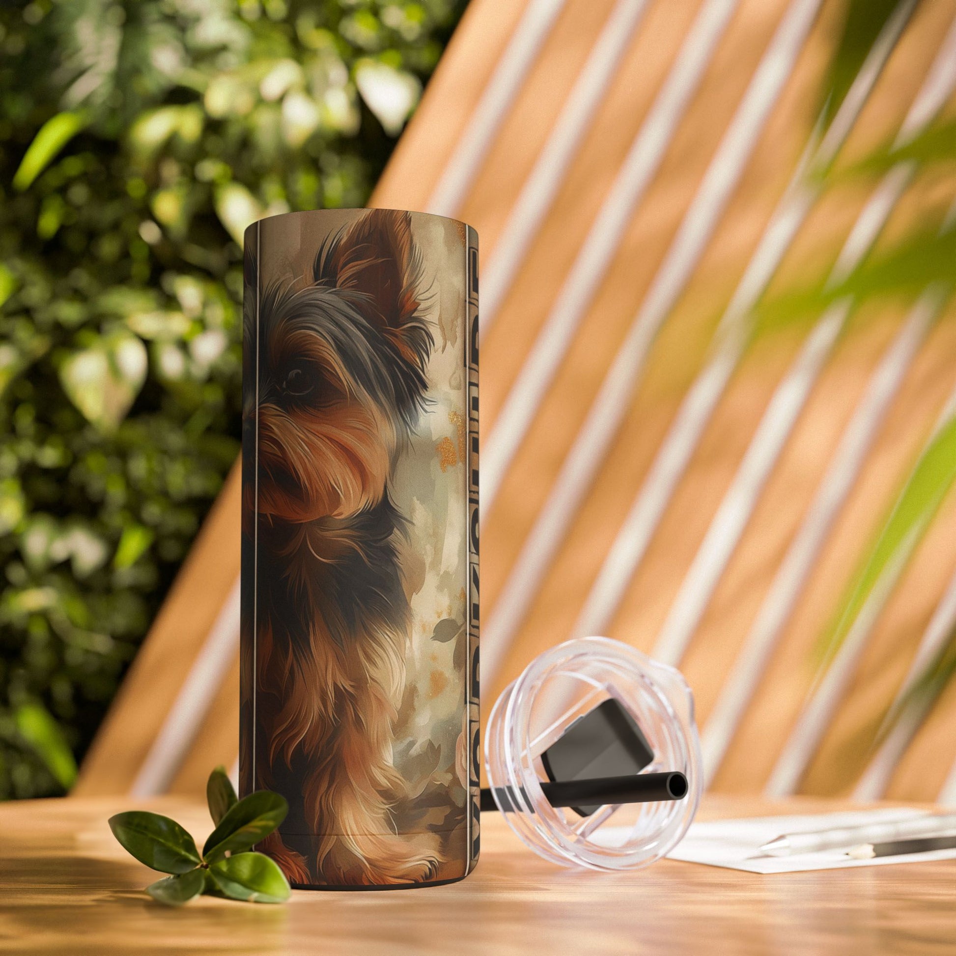 Yorkie Love Skinny Tumbler, 20oz