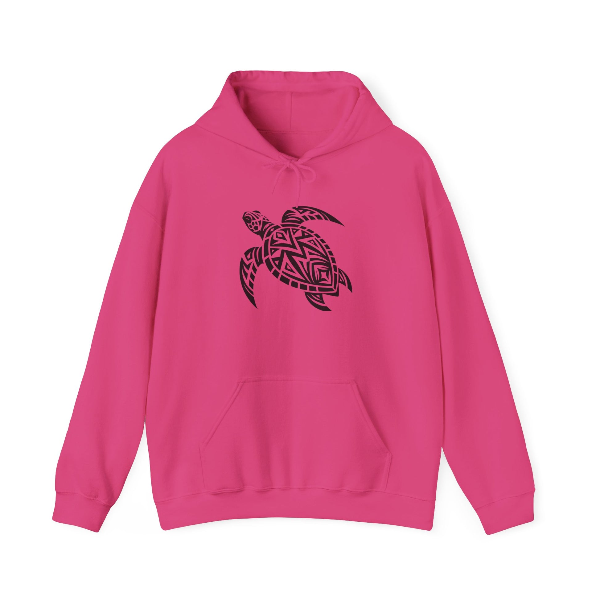 Tribal Sea Turtle Hoodie – Bold Island Spirit on White Pullover