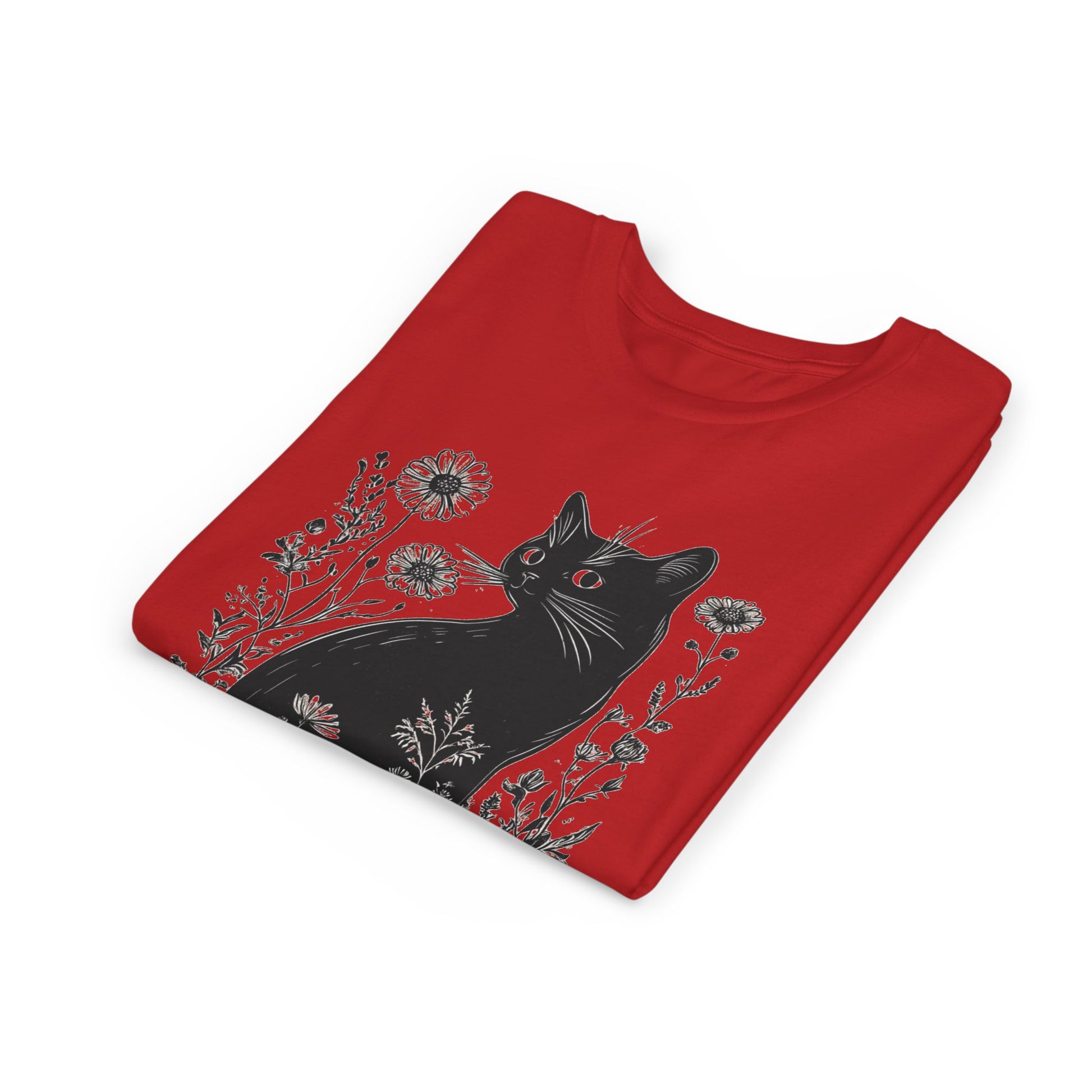 Black Cat Youth Tee, Cute Cat Graphic Shirt