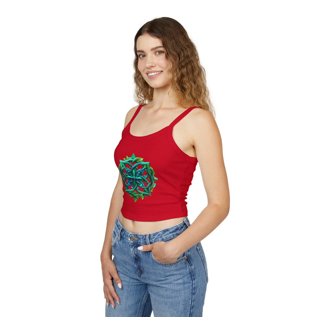 Crop Top Teal-Green Mandala