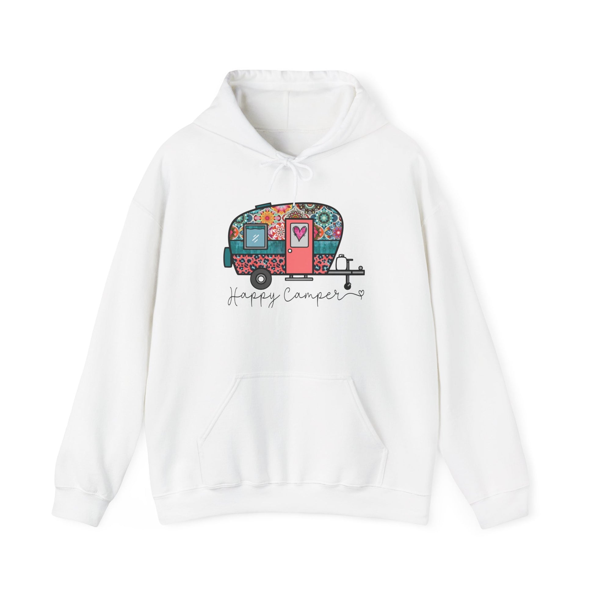 Happy Camper Hoodie – Colorful Vibes for Outdoor Lovers