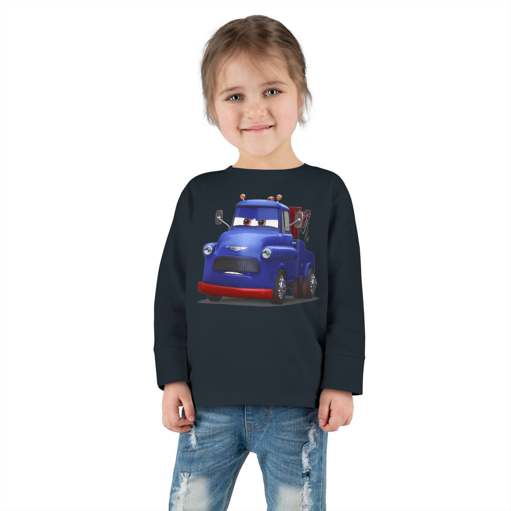Toddler Long Sleeve Tee featuring a Fun Cartoon Truck