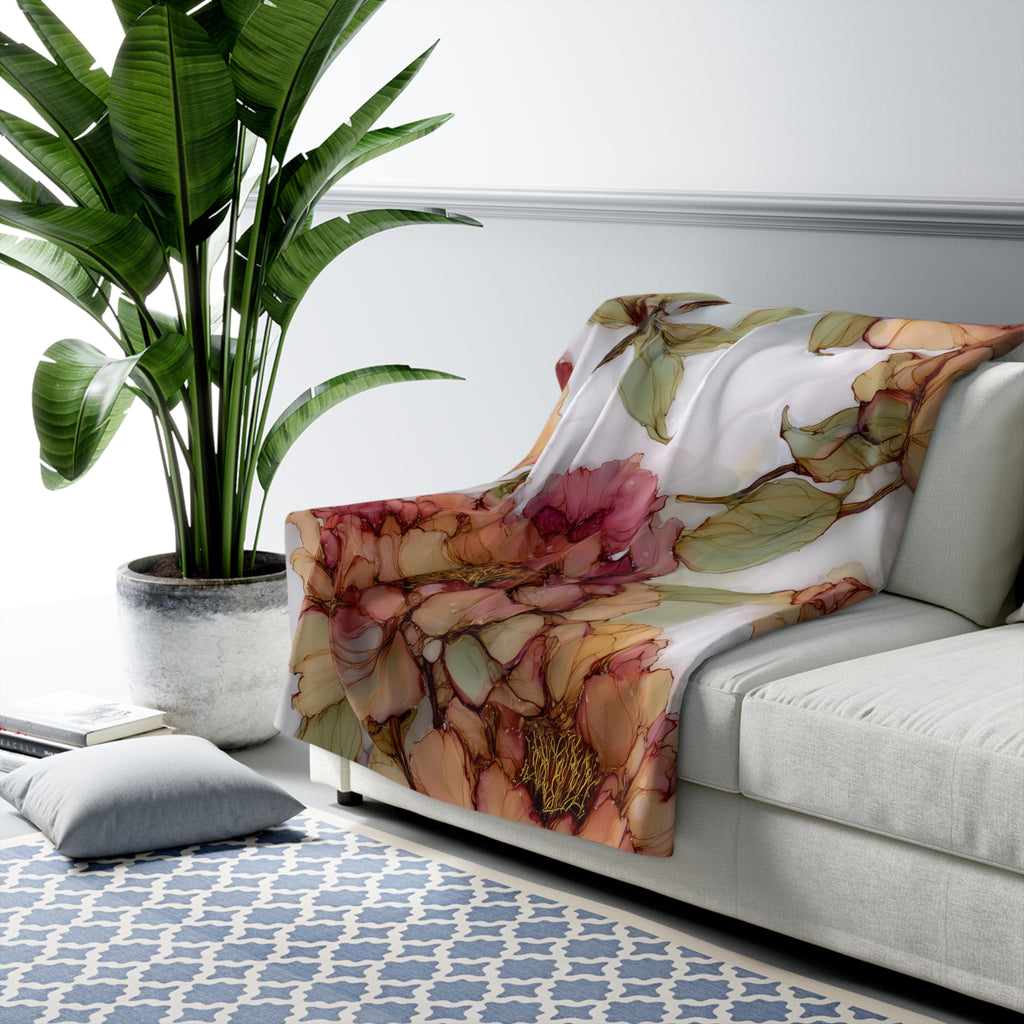Peony Sherpa Blanket