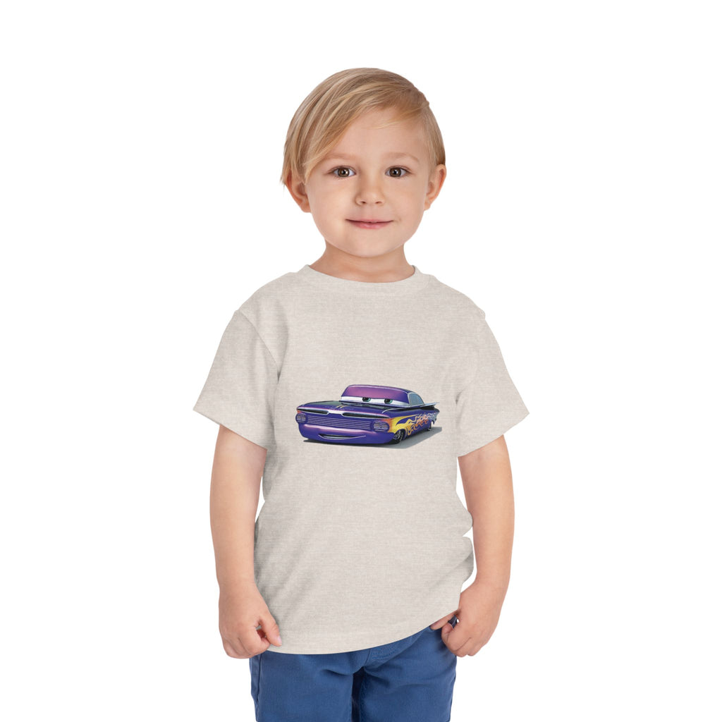 Toddler Short Sleeve Tee Featuring Fun Car Design