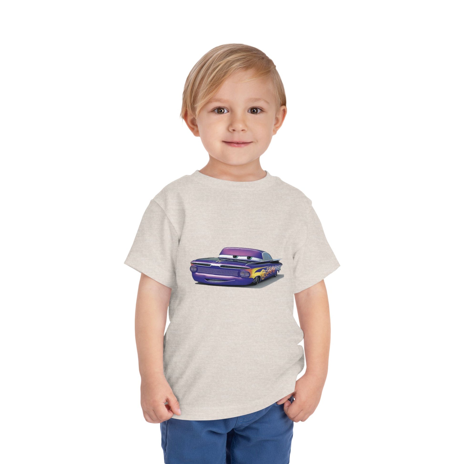 Toddler Short Sleeve Tee Featuring Fun Car Design