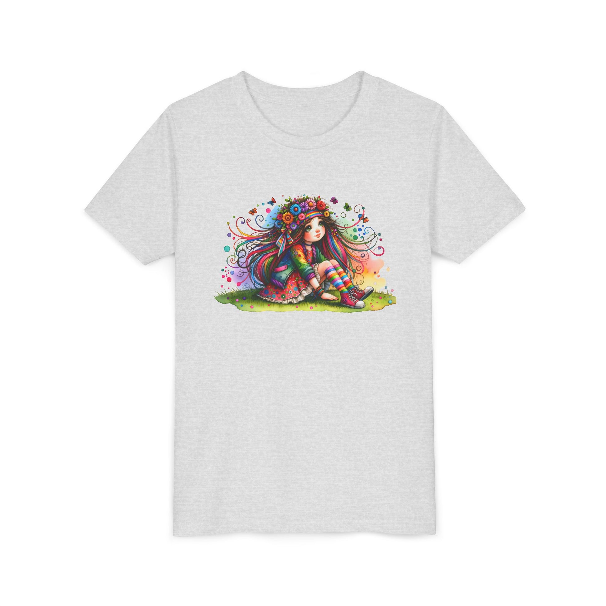 Whimsical Floral Girl Youth Tee