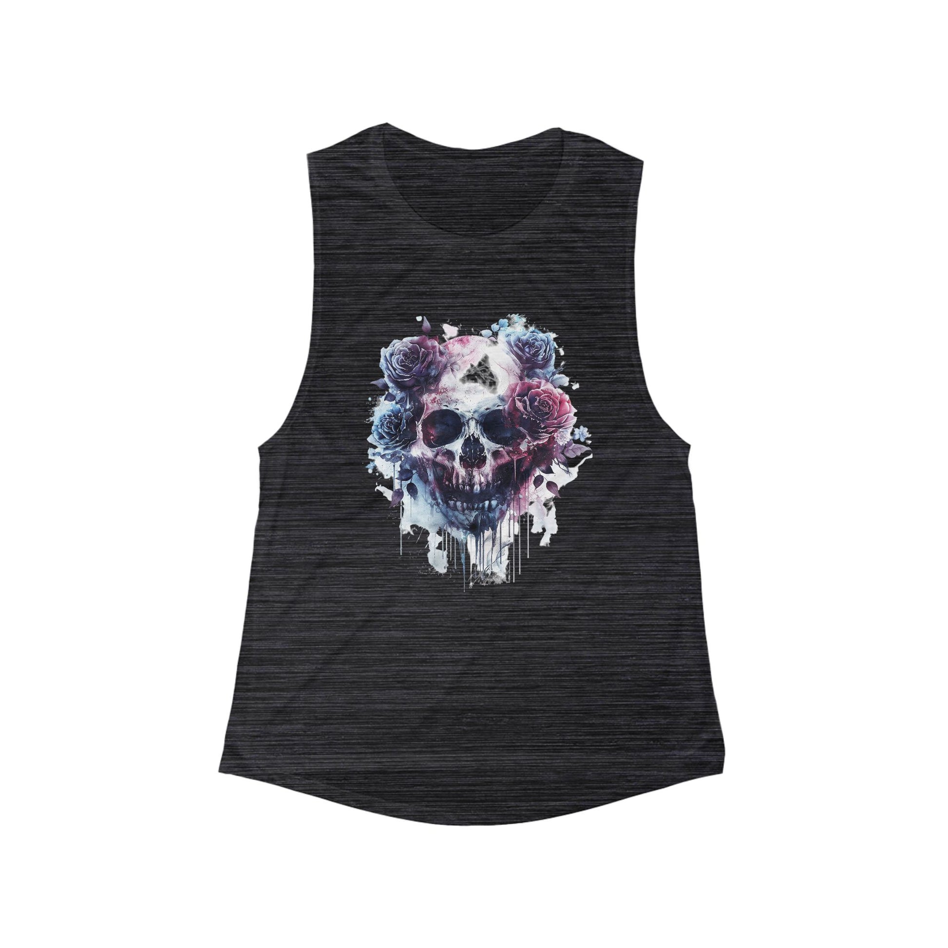 Muscle Tank Skull and Roses Design