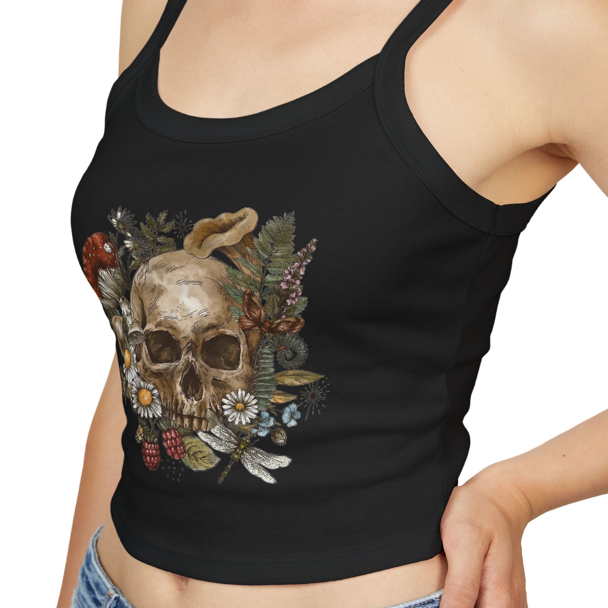 Crop Top Skull, Wildflowers, Mushrooms