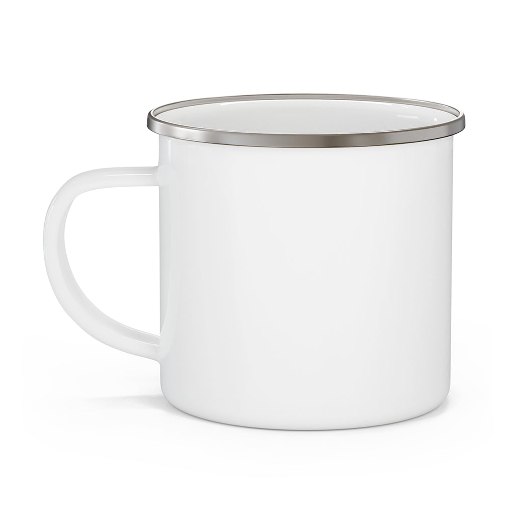 Mountain Sunrise Camping Enamel Mug with Scenic Lake Reflection