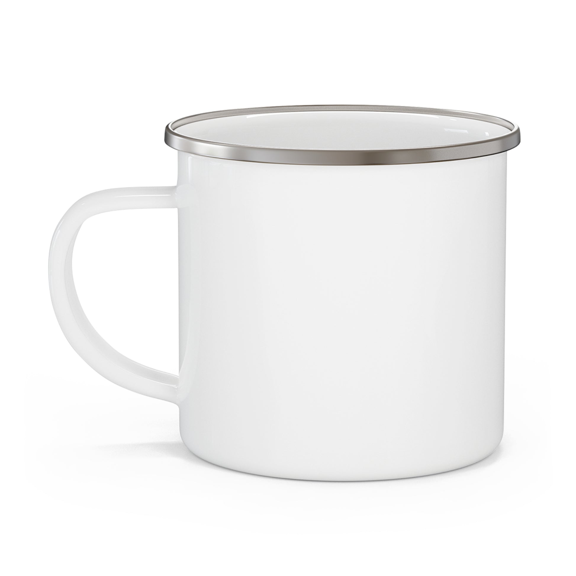 Mountain Sunrise Camping Enamel Mug with Scenic Lake Reflection