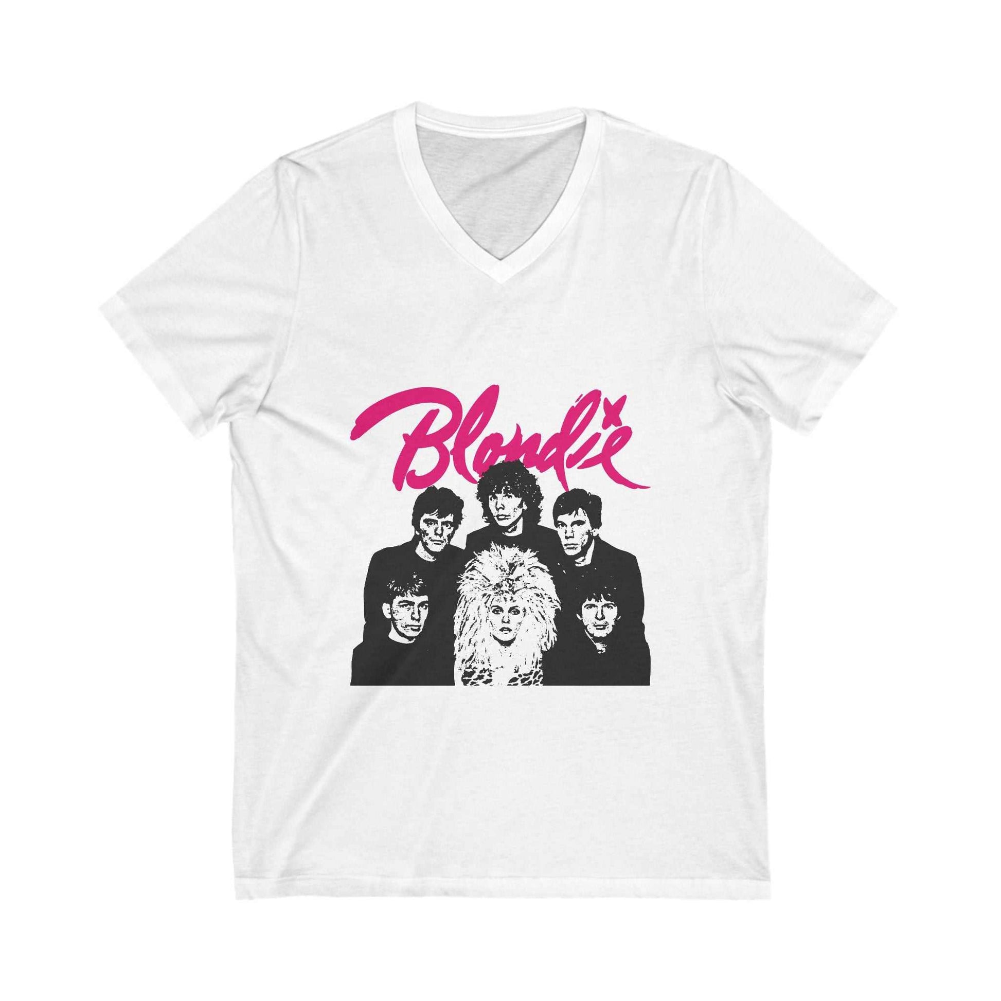 Retro Blondie Band V-Neck Tee