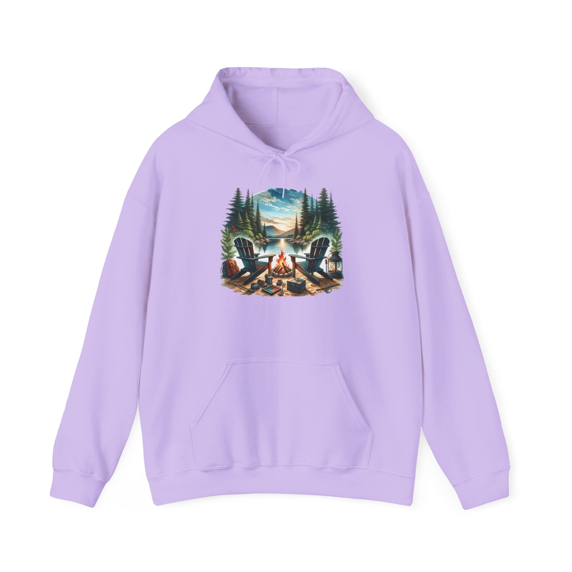 Lakeside Campfire Escape Hoodie – Cozy Outdoor Adventure Vibes