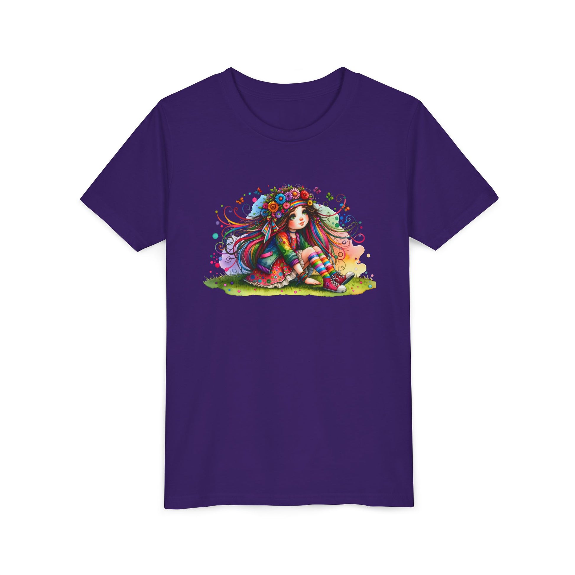 Whimsical Floral Girl Youth Tee