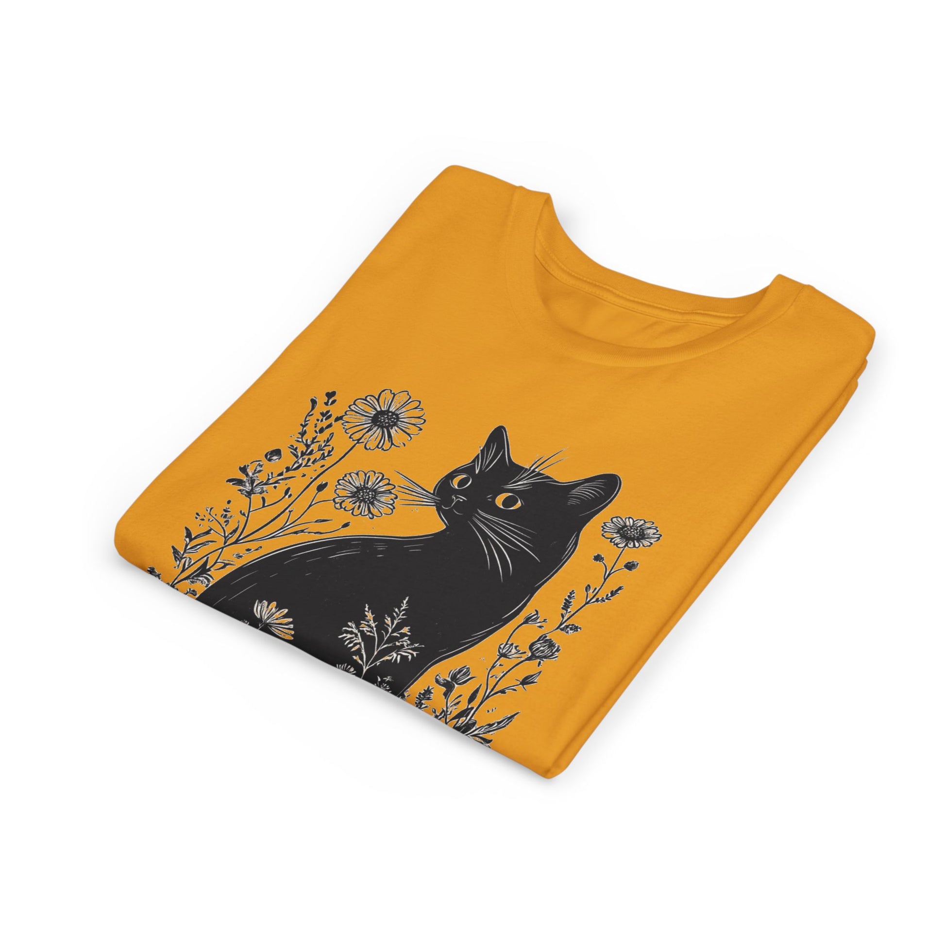 Black Cat Youth Tee, Cute Cat Graphic Shirt