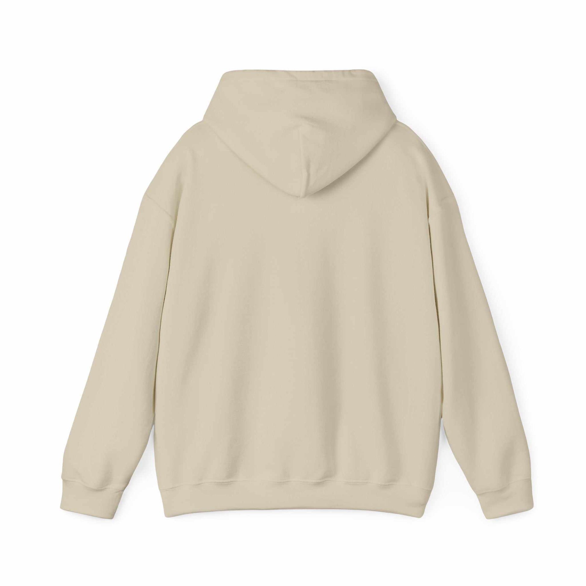 Beige sunflower quote hoodie with adjustable hood and kangaroo pocket, comfortable unisex sweatshirt back view