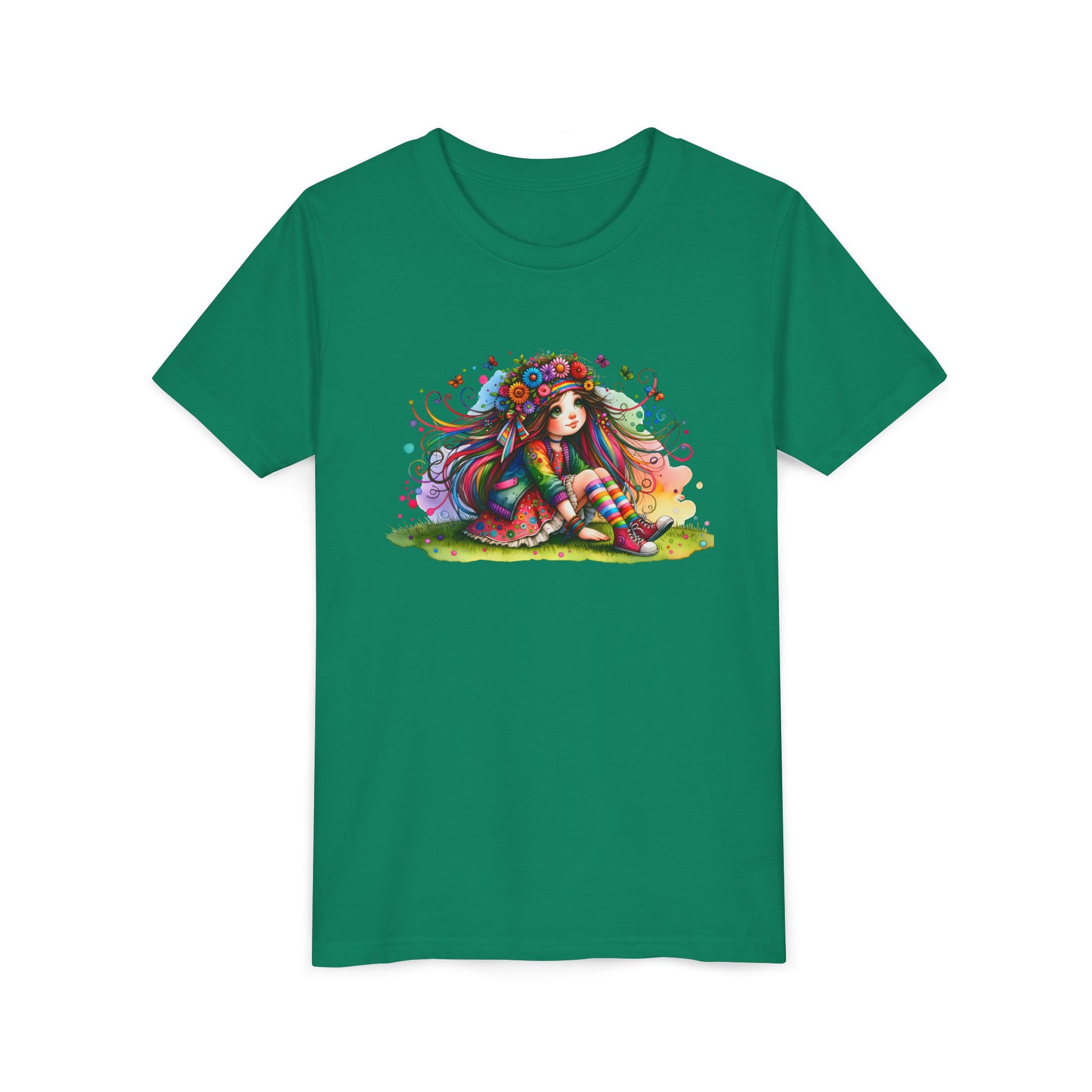Whimsical Floral Girl Youth Tee
