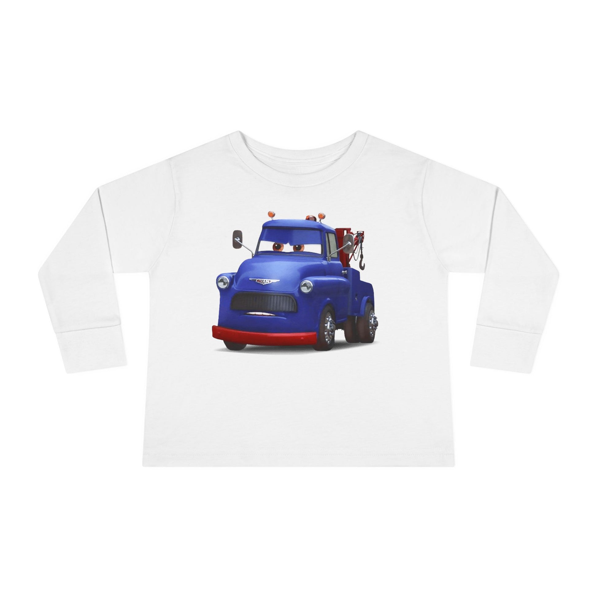 Toddler Long Sleeve Tee featuring a Fun Cartoon Truck